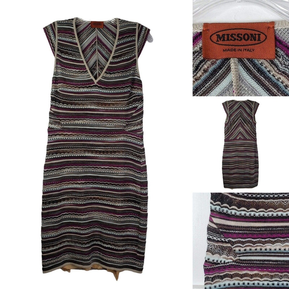Missoni Dress Knit Patterned Chevron Women’s XS Dress Cap Sleeve (Retail $500+)